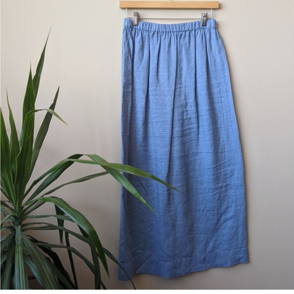Flax Dresses & Skirts - Flax Light Blue Maxi Linen Skirt